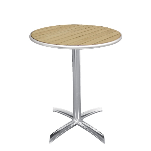 Bolero Klapptisch Rund – 60 Cm Durchmesser, Aus Eschenholz & Aluminium, Für Terrasse & Balkon